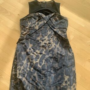 All Saints Strapless Black and Gray Dress